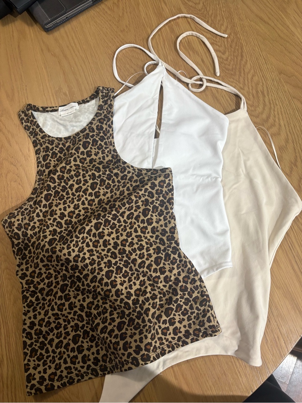 Three in one - 1 lovers and friends leopard top, 2 Susana Monaco bodysuit tops